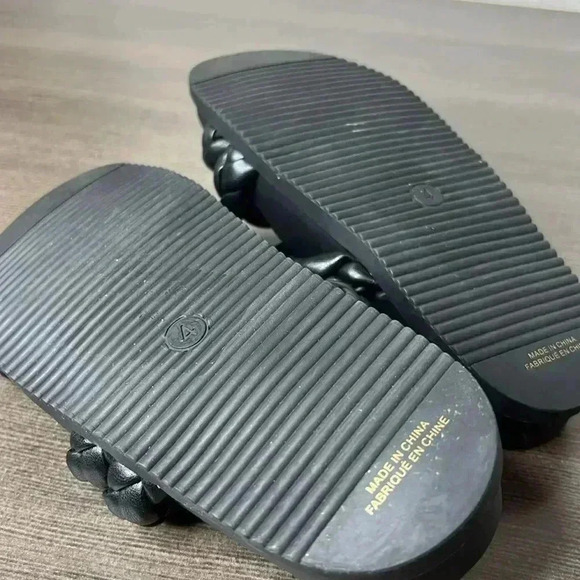 BP Keaton Braided Strap Faux Leather Flat Slide Sandals Womens Size 4 - Picture 6 of 8